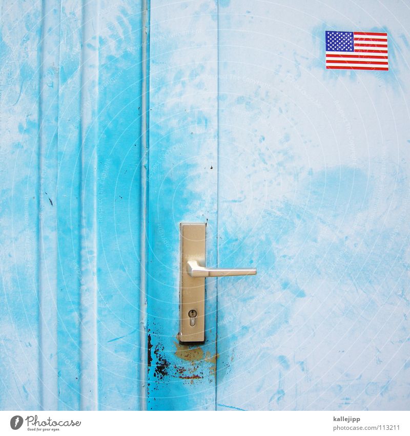 guantánamo American Flag Front door Sky blue Light blue Section of image Detail Partially visible Migration Door handle