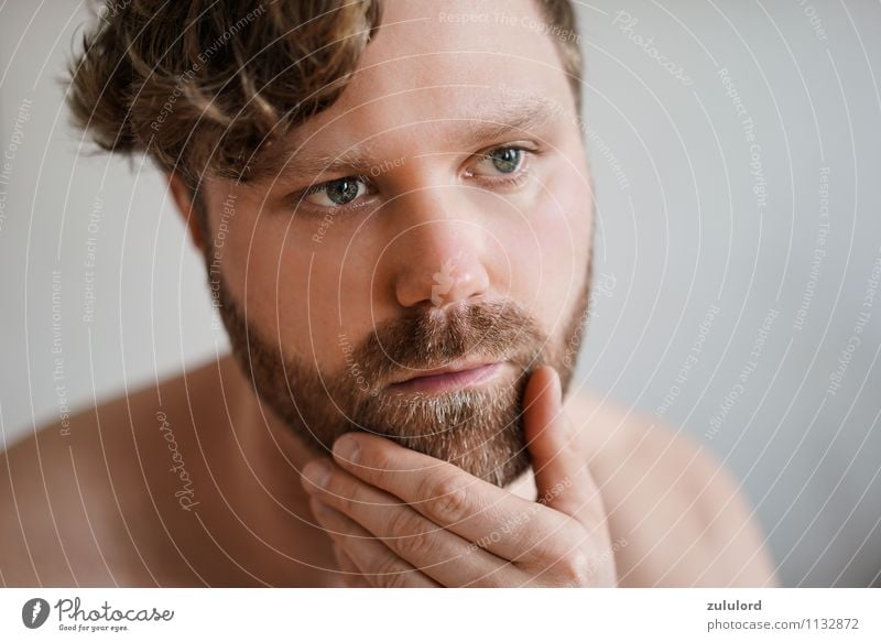 With beard to success Beautiful Skin Face Bathroom Masculine Man Adults Head Facial hair 1 Human being 18 - 30 years Youth (Young adults) Blonde Red-haired Curl