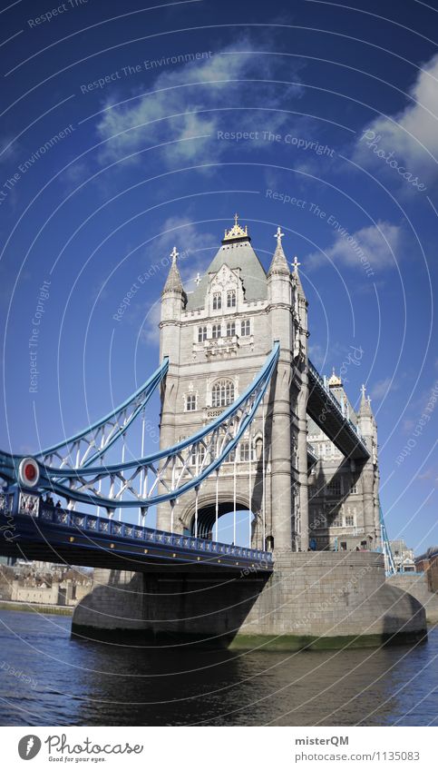 Tower Bridge. Art Esthetic London London marathon England Great Britain Blue sky Themse City trip Tourist Attraction Landmark Tourism Wanderlust