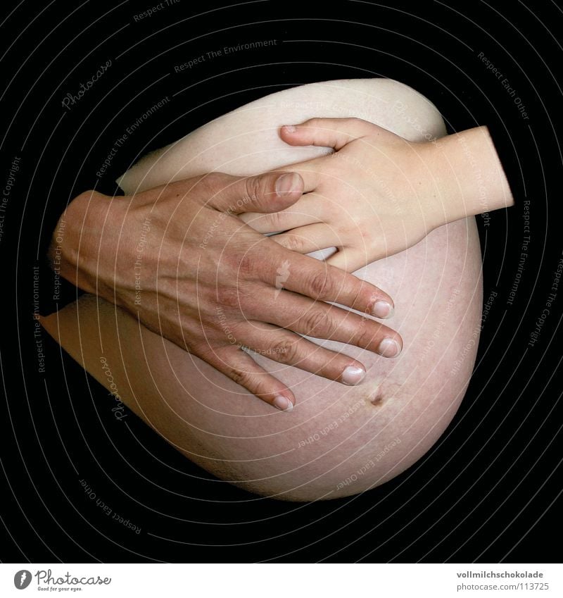 Child times 2 Mother Newborn Birth Pregnant Woman Black Dark Hand Protective Fingers Navel Family & Relations Fingernail Safety (feeling of) Friendliness unborn