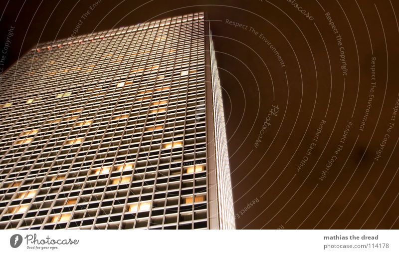 light on, light off II House (Residential Structure) High-rise Large Hotel Downtown Berlin Alexanderplatz Facade Light Artificial light Window Dark Yellow