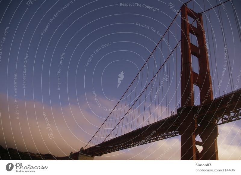 Golden Gate Bridge San Francisco Ocean Monument Red Evening Bay Sky Architecture