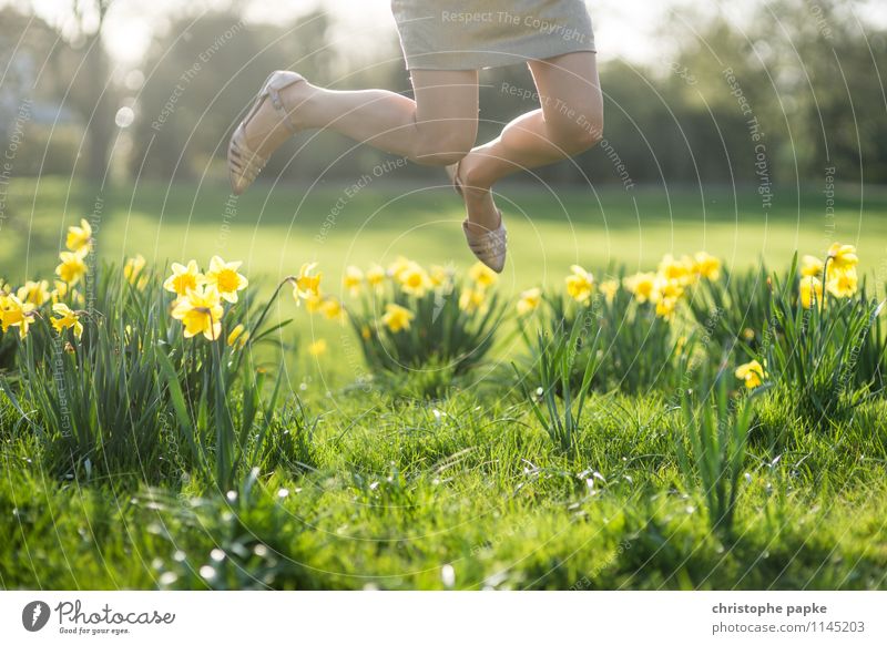 Yippieaye - Spring is here Lifestyle Leisure and hobbies Feminine Legs Feet 1 Human being Nature Plant Summer Beautiful weather Flower Grass Leaf Blossom