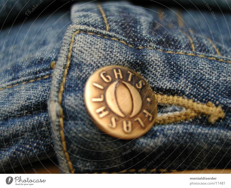 cohesion Buttons Pants Brass Stitching Yellow Things Jeans Blue