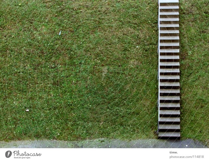 Stairway to Friedrichshain Bottle Meadow Stairs Lanes & trails Concrete Beginning Success Freedom Environment Lawn Upward Downward Placed Colour photo