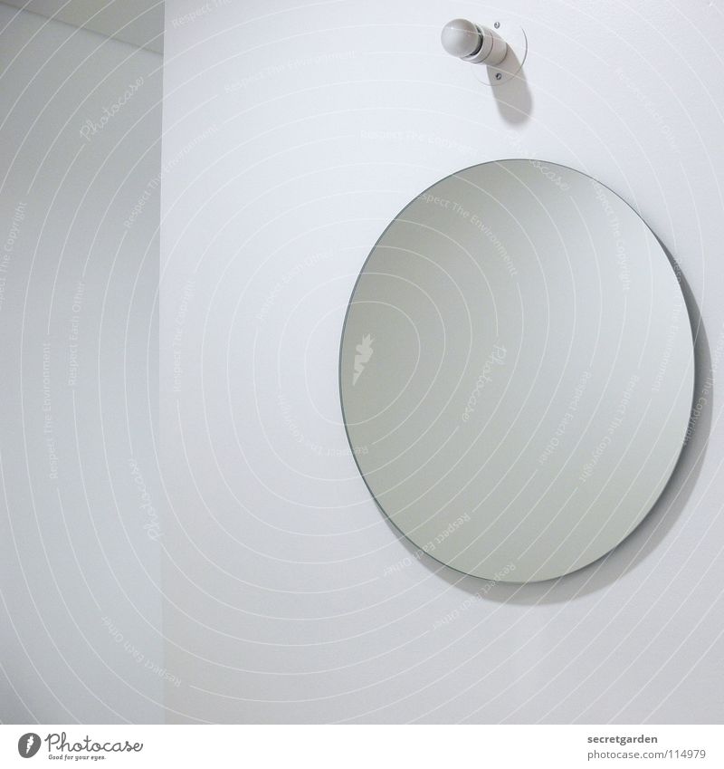 minimalism in the bathroom I Bathroom Mirror Lamp Electric bulb Minimal House (Residential Structure) Wall (building) Room White Calm Relaxation Wet Clean