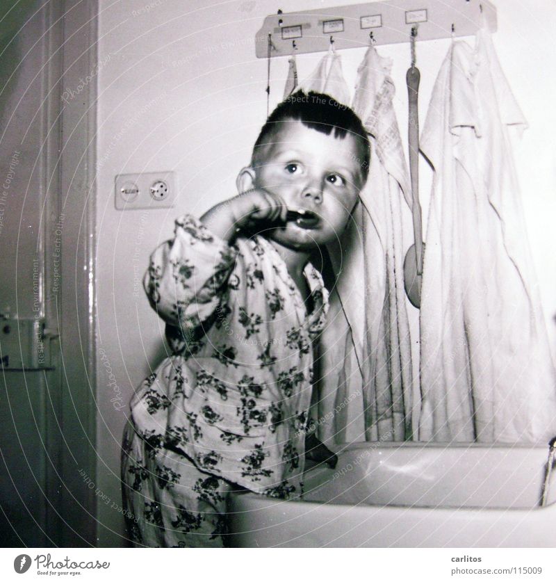 then it was The fifties Renewal Economic miracle Child Bathroom Dental care Medium format Healthy Toddler postwar generation Gastronomy Germany
