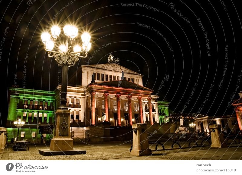 Gendarmenmarkt in the evening Light Long exposure Lantern Places Calm Night Traffic infrastructure Berlin Evening Town
