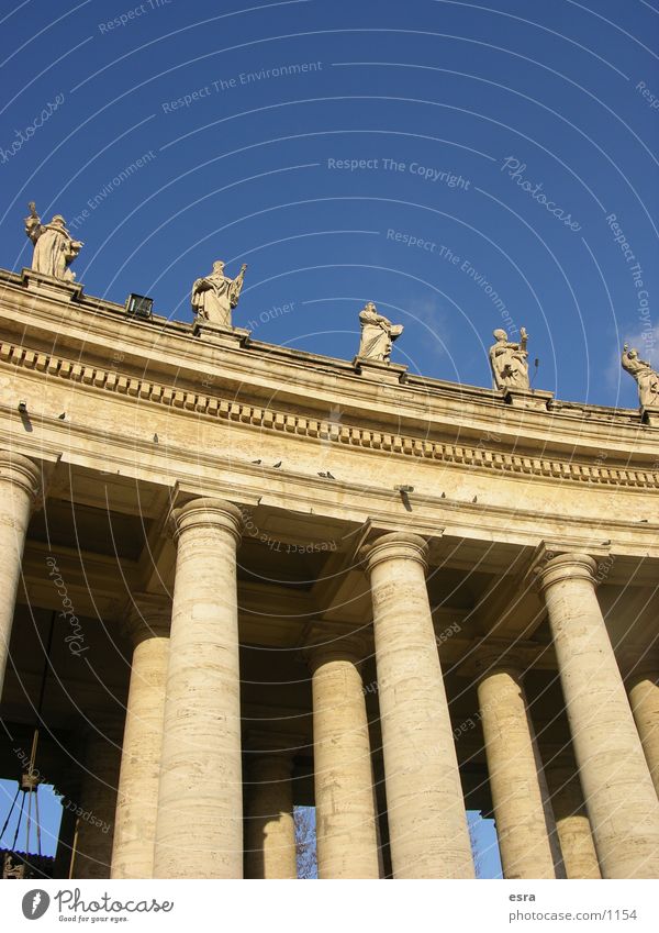 Vatican Historic Building Rome Italy Statue Worm's-eye view Ancient Religion and faith Belief Vacation & Travel Architecture Column Sky Blue