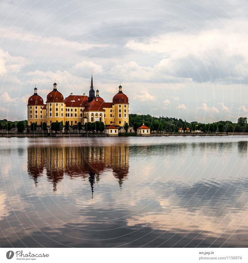 hunting lodge Vacation & Travel Tourism Trip Sightseeing Summer Summer vacation Environment Landscape Sky Clouds Tree Lake Moritzburg Meissen Saxony Germany