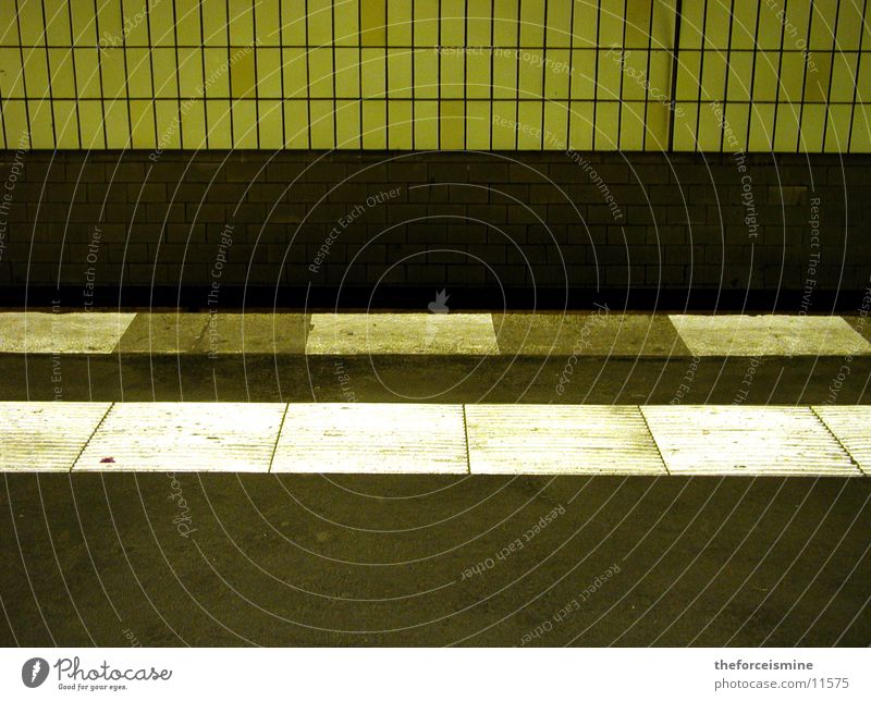 subway platform Underground Platform Dirty Wall (building) Architecture Tile stripe pattern Floor covering