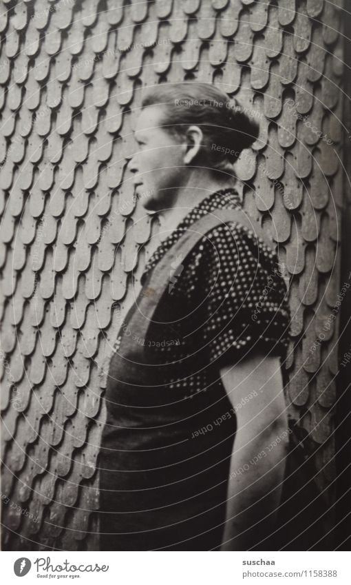 grandma bertha (from the side) Woman Female senior Grandmother Old Wall (building) Black & white photo Memory family album