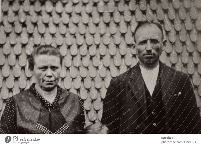 grandma bertha and grandpa gustaf Woman Man Old Photography Analog Wall (building) Memory family album