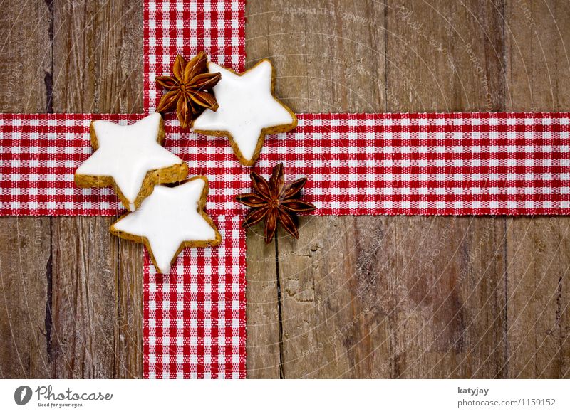 cinnamon stars Star cinnamon biscuit Christmas & Advent Cookie Christmas biscuit Star aniseed Cinnamon Aromatic Card Wood Wooden table December Herbs and spices
