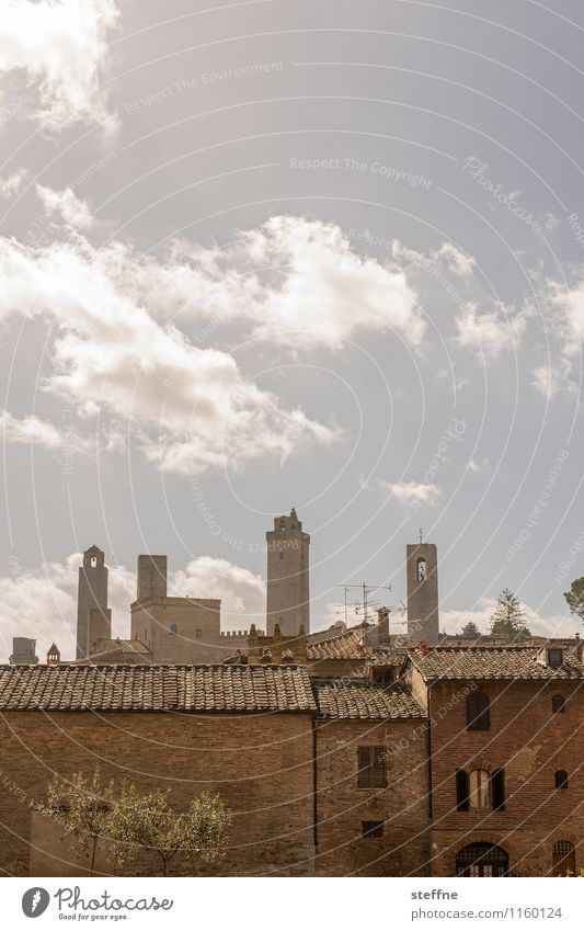 reach for the sky Sky Spring Beautiful weather San Gimignano Tuscany Italy Old town Skyline House (Residential Structure) High-rise Tower Exceptional