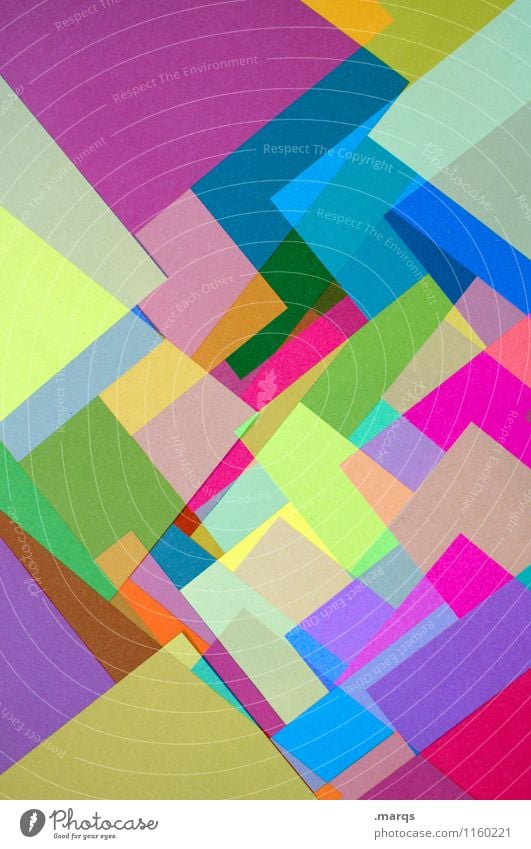 in layers Style Design Sharp-edged Uniqueness Multicoloured Chaos Colour Arrangement Paper Illustration Background picture Colour photo Close-up Abstract