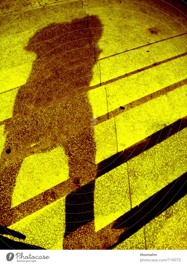 shadow man Man Light Yellow Green Line Take a photo Cold Winter Alexanderplatz Dark Concrete Going Diagonal Brown Colour Shadow Stairs Joist Legs me Stride