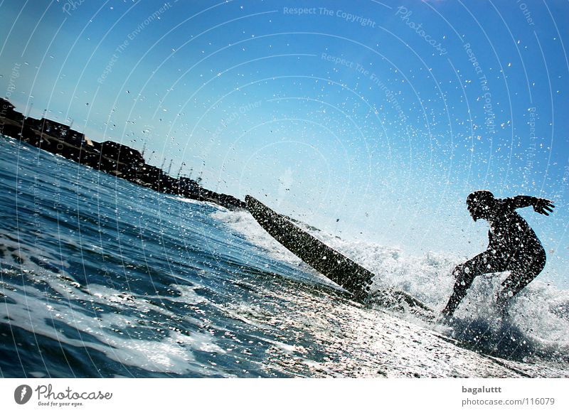 backlight Surfboard Extreme Waves Ocean Aquatics Horizon Coast Beach Vacation & Travel Green White Mystic Environment Emotions Refreshment Clouds Moody