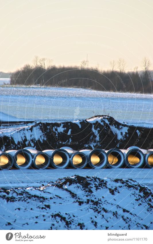 A light in the black Environment Nature Landscape Earth Sky Ice Frost Snow Field Forest Hill Street Stone Sand Concrete Build Blue Yellow Black Sewer