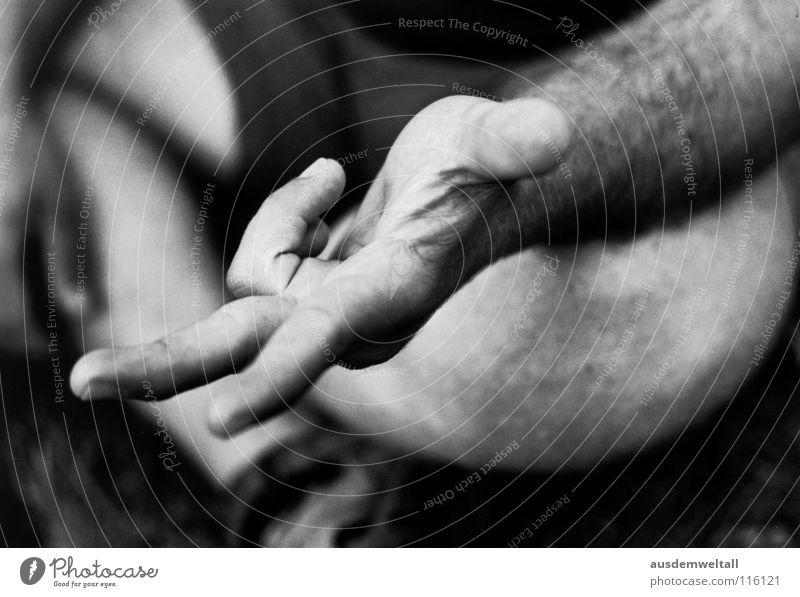 1+1+1=3 Hand Masculine Emotions Black & white photo Human being Detail Parts of body Available Light Exterior shot