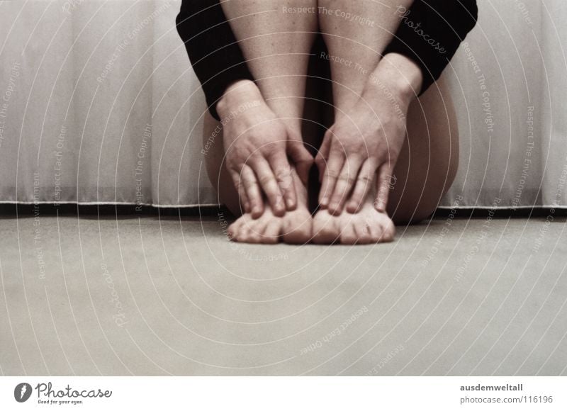 headless Feminine Analog Hand Human being Emotions body detail Planning Feet Interior shot