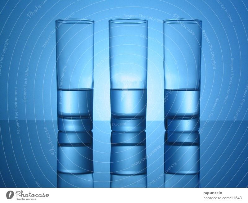 Blue Glass #04 Longdrink Mirror Smoothness Contentment Nutrition Water Balanced Equal