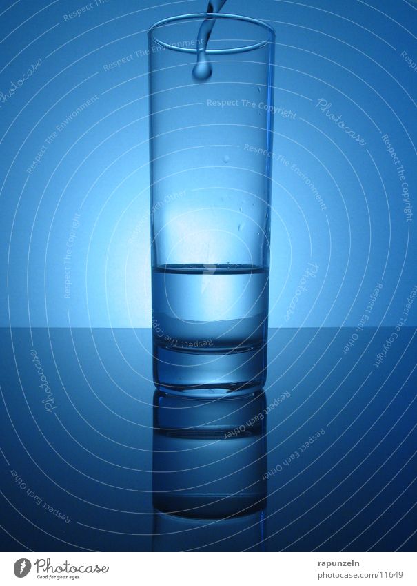 Blue Glass #10 Flow Nutrition Water Cast Snapshot Glittering Gravity Reflection Pure Considerable Half full Surface Pour Deserted Close-up