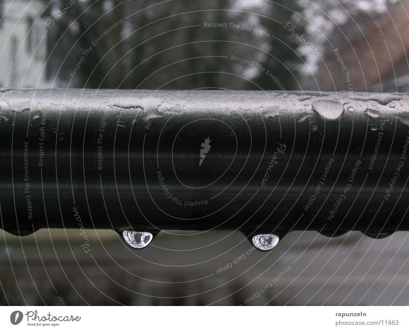 trickle Gray Rod Damp Things Rain Drops of water Water Iron-pipe
