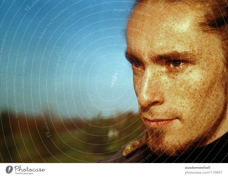 intens Analog Masculine Portrait photograph Emotions Human being color Detail Exterior shot
