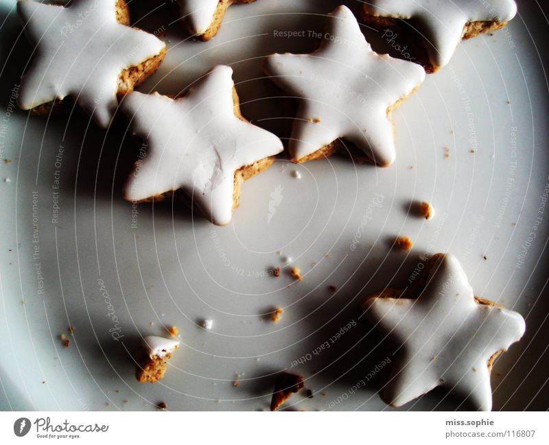 cinnamon stars three Colour photo Subdued colour Interior shot Copy Space left Nutrition Plate Well-being Delicious Sweet White Desire Lust Contentment