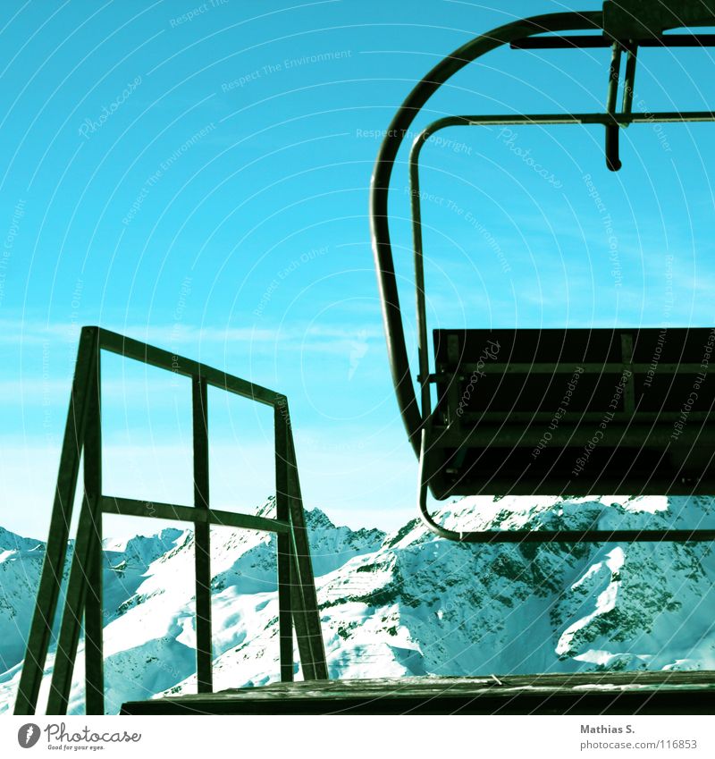 Lift to heaven Panorama (View) Winter Lake Federal State of Tyrol Ischgl Austria White Deep snow Cable car Ski lift Skier Tourism Clouds Peak Station Sun