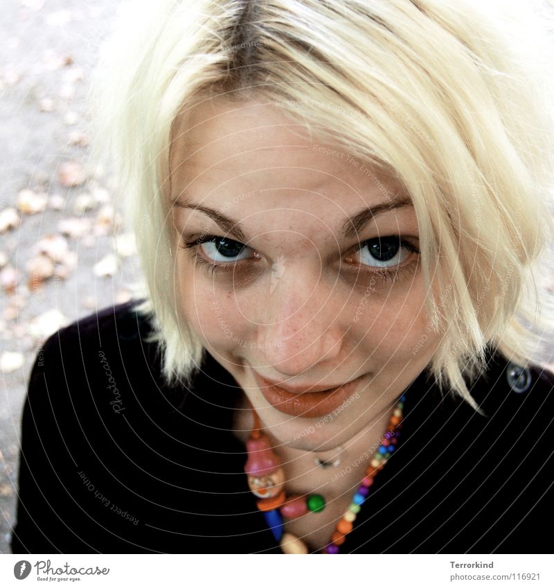 because I didn't want to hide it. Woman Blonde Sexism Relationship Short haircut Timidity Asphalt Leaf Necklace Multicoloured Red Green Yellow Pink Violet Black