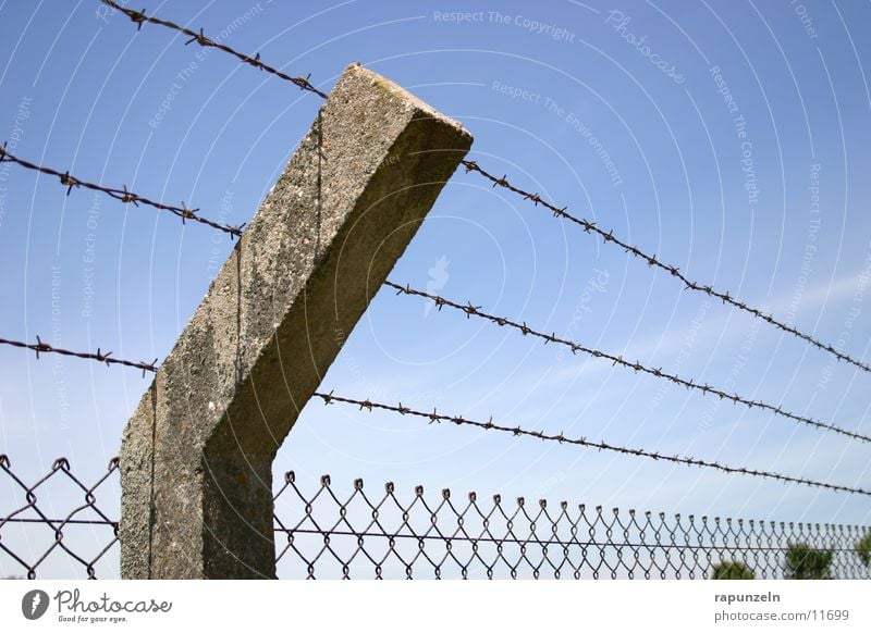 Freedom? Fence Barbed wire Clouds Historic Penitentiary Sky Stone