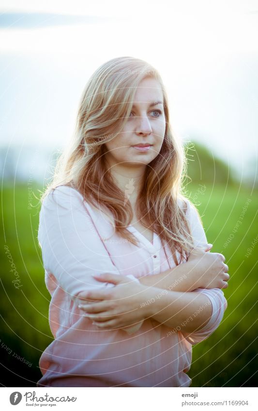 morning light Feminine Young woman Youth (Young adults) 1 Human being 18 - 30 years Adults Blonde Beautiful Natural Colour photo Exterior shot Morning