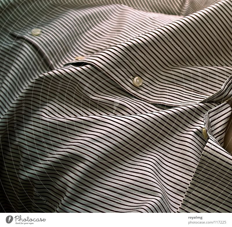...closer Shirt Stripe Brown White Upper body Glittering Cloth Buttons Man Skin Line Wrinkles