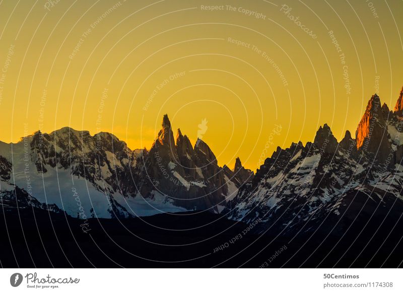 Panorama of Patagonia Vacation & Travel Tourism Trip Adventure Far-off places Freedom Winter Snow Mountain Environment Nature Landscape Sky Sunrise Sunset