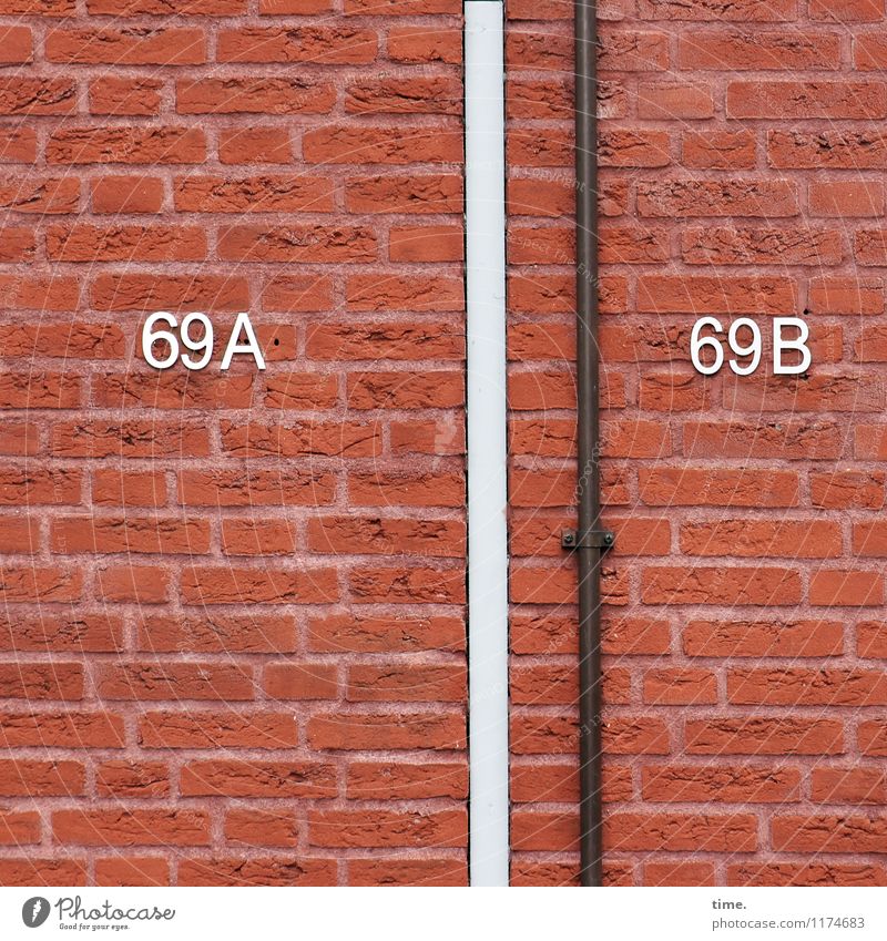 so that nothing gets mixed up House (Residential Structure) Manmade structures Building House number Conduit Brick Brick wall Brick facade Brick-built house