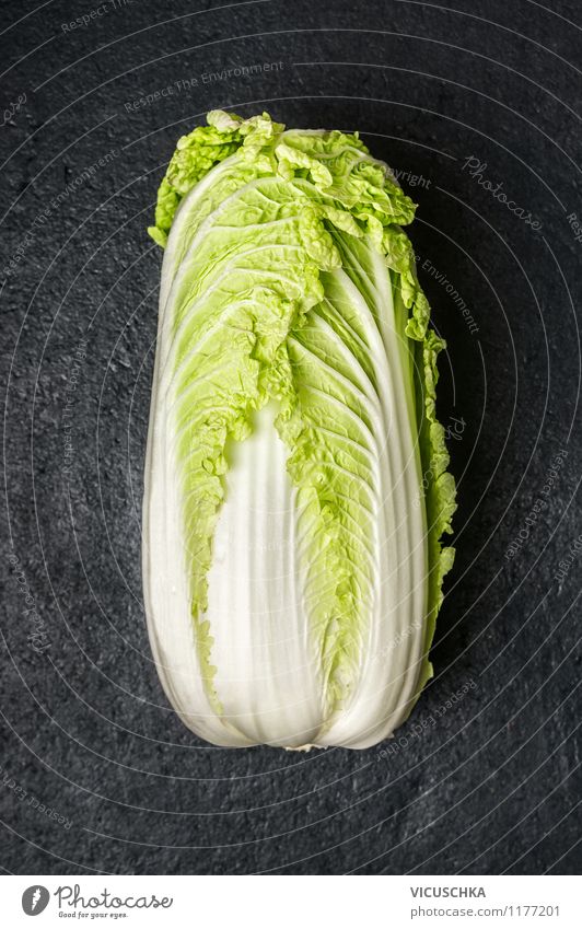 Chinese cabbage. Food Vegetable Lettuce Salad Nutrition Organic produce Vegetarian diet Diet Style Design Healthy Eating Life Garden Nature Top Asia Vegan diet