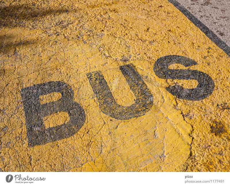 bus Town Deserted Transport Means of transport Traffic infrastructure Passenger traffic Public transit Bus travel Street Road sign Stone Sign Characters