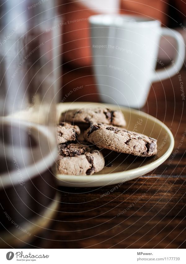 cookie & coffee Food Nutrition Eating To have a coffee Beverage Hot drink Strong Sweet Coffee Cookie Cup Chocolate Chocolate brown Beautiful Unhealthy Break