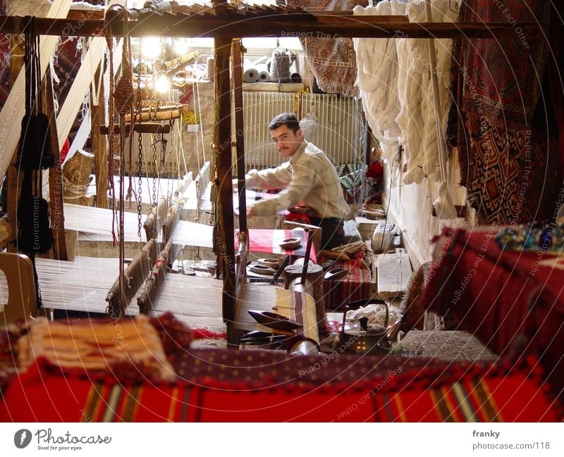 weaver Aleppo Syria Near and Middle East Carpet Weaver Loom Los Angeles
