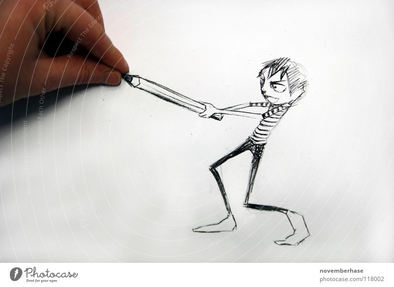 Hand of a teenager draws a zombie / Yuck! - a Royalty Free Stock