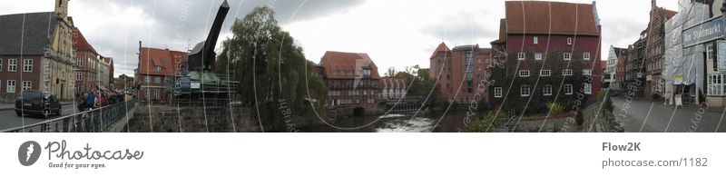 Lüneburg - Water district (Pano) Luneburg Crane Panorama (View) Historic water district smelt Harbour Old town Large Panorama (Format)