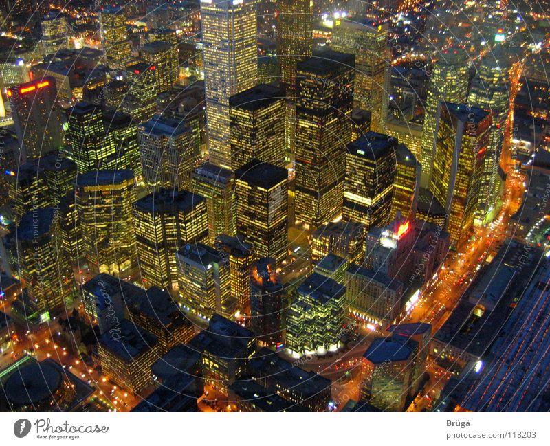 Toronto at night from the CN Tower Canada High-rise Night Urban canyon city at night Light