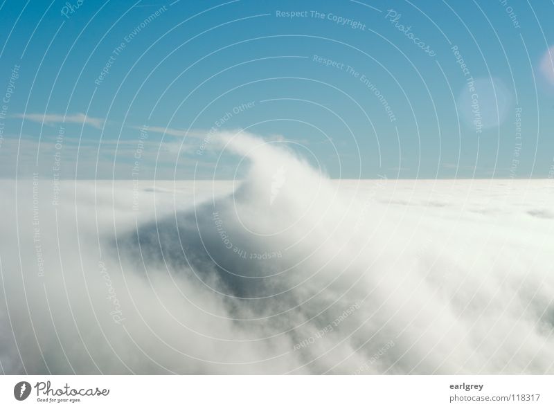 Cloud waves II Surf Waves Point Clouds Absorbent cotton Flow Enchanting Natural phenomenon Horizon Back-light Patch of light Exterior shot Azure blue Sky