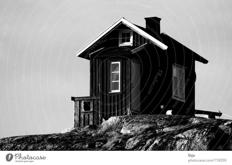 House or toilet? House (Residential Structure) Black White Beautiful Dark Cold Gray Derelict Black & white photo Beach Coast Sweden Bright Evening Toilet Sky