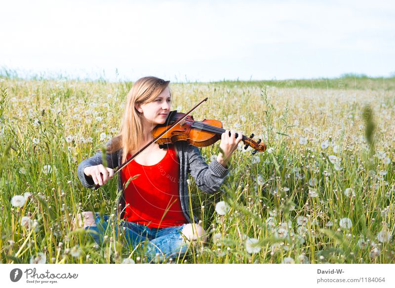 Harmony of sounds Elegant Joy Beautiful Harmonious Calm Leisure and hobbies Summer Education Study Human being Feminine Girl Young woman Youth (Young adults)