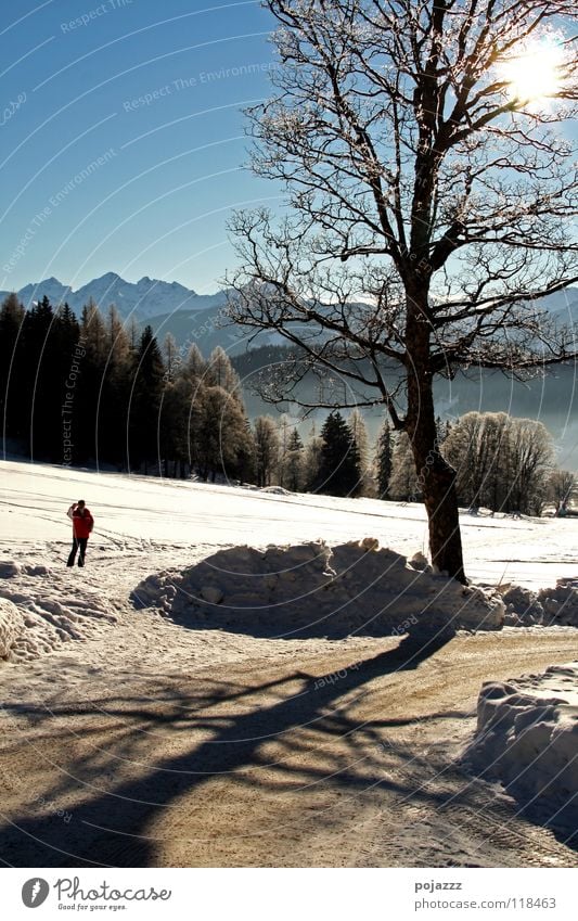 winter walk Winter Man Small Mountain kalr Alps Sky Clarity exterior landscape photograph