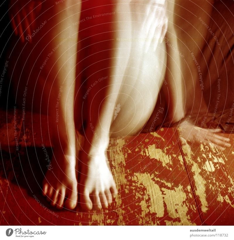 All hands full to do Feminine Hand Toes Black Long exposure Emotions Analog Human being self Legs Feet Floor covering . red Movement negative scan color Colour