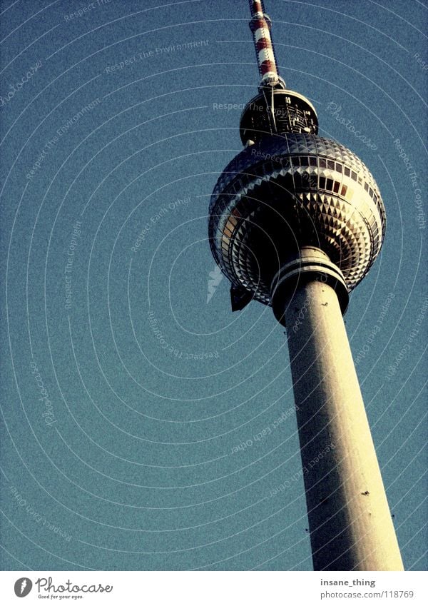 TV tower. Alexanderplatz Art Large Landmark Monument Berlin TV Tower Sky Blue Tall Tourist Attraction Television